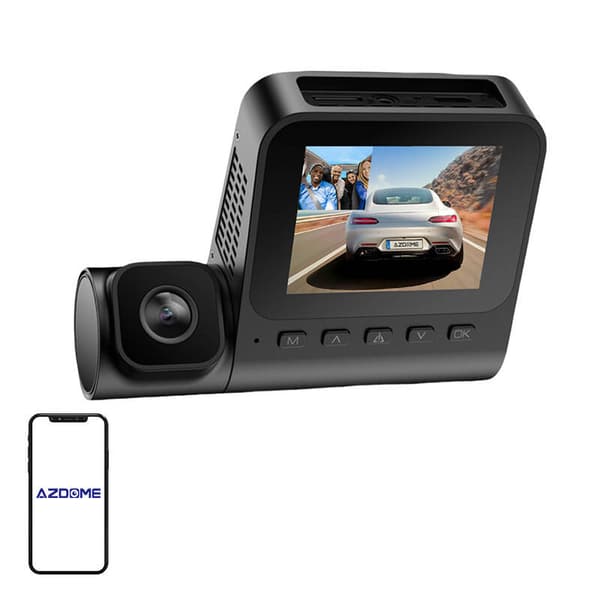 1080p frontkamera og 1080p indendørs kamera Azdome V600-2CH, G-sensor