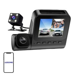 1080p främre kamera, 1080p inomhuskamera och VGA bakre kamera Azdome V600-3CH, G-sensor