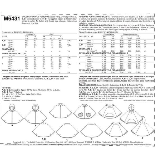 McCalls Mönster För Kroknings - M6431CX0