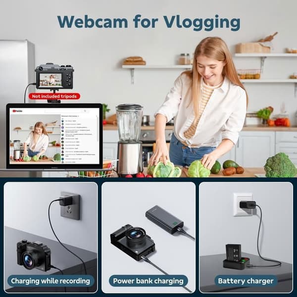 JEEMAK Digitalkamera Videokamera 4K 64MP Dubbelobjektiv Autofokus 3" LCD-skärm 18X Zoom för nybörjare