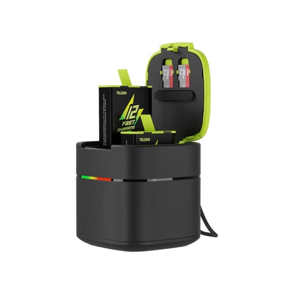 Telesin Ladeboks med 2 GoPro-batterier – 1750 mAh, Hurtiglading, USB-C