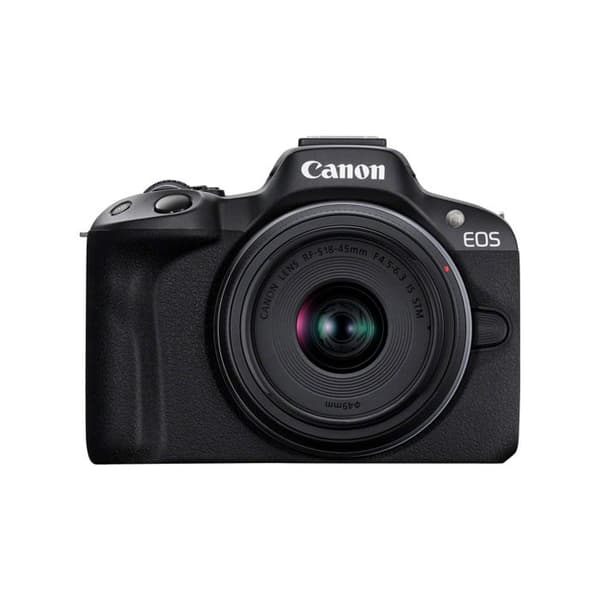 Canon spegellös kamera EOS R50 svart + RF-S 18-45 mm f/4.5-6.3 IS STM - 4549292205046