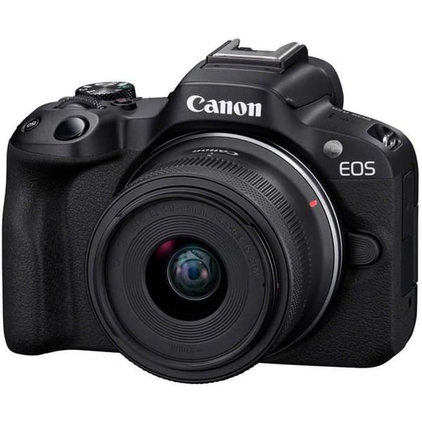 Canon spegellös kamera EOS R50 svart + RF-S 18-45 mm f/4.5-6.3 IS STM - 4549292205046