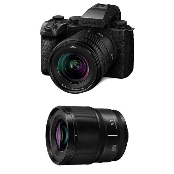 Panasonic hybridkamera Lumix S5 Mark II X + objektiv 20-60 + objektiv 50mm f1.8 Svart