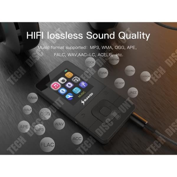 TD® 16 GB Bluetooth MP3 digital musikspelare med 50 timmars MP3-speltid, upp till 64 GB, HiFi, ljudbok och MP3-radio