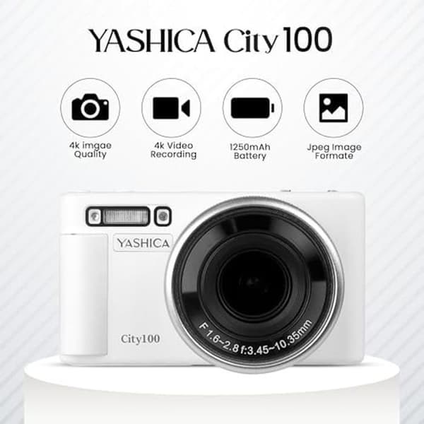 Digitalkamera - YASHICA - City100 - 13 till 72 MP - Video 4K - Zoom 4x