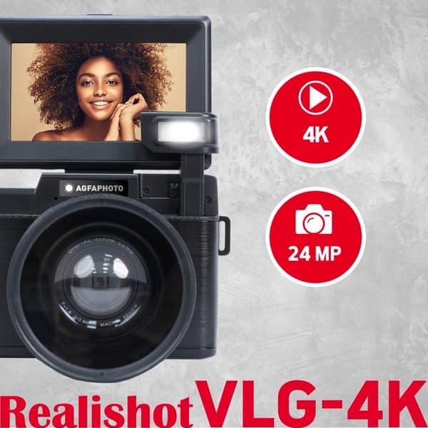 Kit Vlogging - AGFA FOTO - VLG-4K - Kamera 24MP - Videoupplösning 4K - Vidvinkelobjektiv