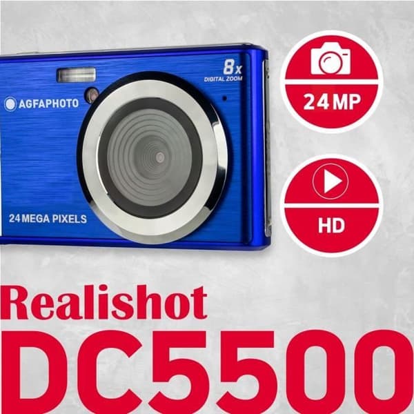 Kompakt Digitalkamera - AGFA PHOTO - Realishot DC5500 - 24 MP - 8x Digitalzoom - 2.4'' LCD-skärm