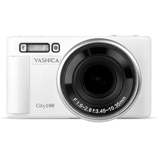 Digitalkamera - YASHICA - City100 - 13 till 72 MP - Video 4K - Zoom 4x Silver, Vit