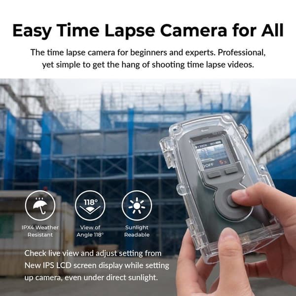 Videokamera Timelapse - BRINNO - TLC300 - 1080P FHD HDR - LCD IPS-skärm - IPX4-hölje
