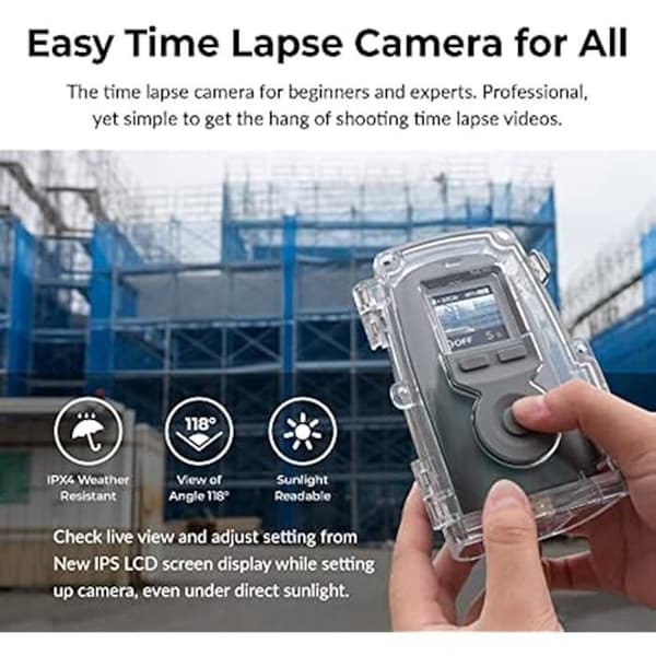 Kamera Timelapse - BRINNO - TLC300 - 1080P FHD HDR - LCD IPS-skärm - IPX4-hus
