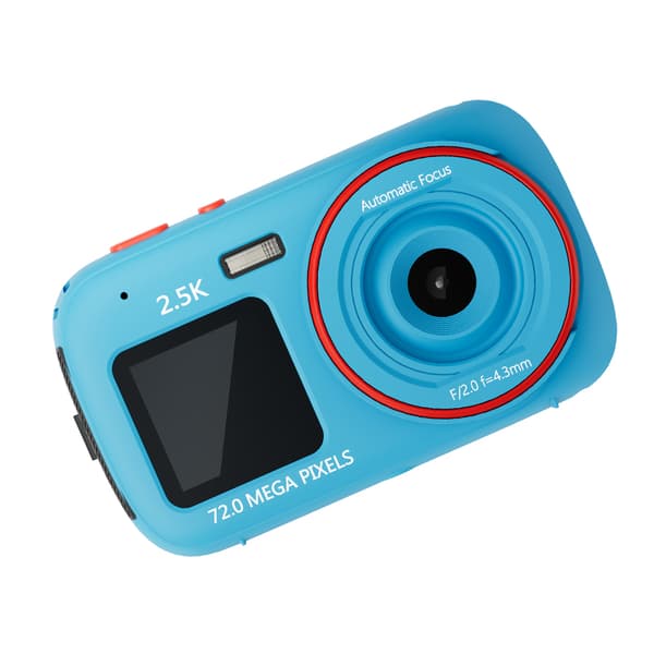 INF Elegant digitalkamera - dobbel skjerm, 72 MP, 1080p Blå