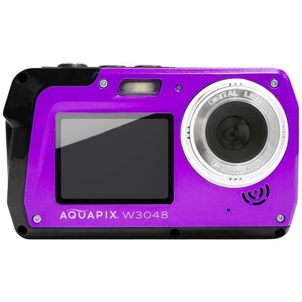 Easypix Aquapix W3048-I Edge Lila Digitalkamera 48 Mill. lila pixel dränkbar kamera, frontskärm