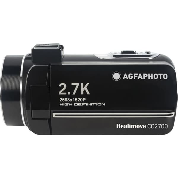 AGFA PHOTO CC2700 svart videokamera - 3,0'' pekskärm - 2,7K - DIS elektronisk stabilisering