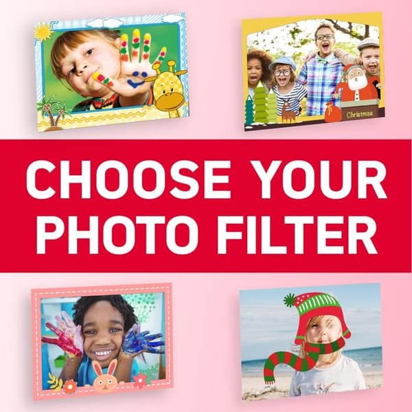 AGFA PHOTO Realikids Cam 2 - Barnkamera, Foto, Video, Selfie, LCD-skärm 3.5'', Fotofilter, Litiumbatteri - Rosa