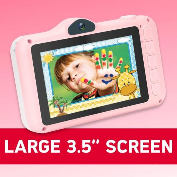 AGFA PHOTO Realikids Cam 2 - Barnkamera, Foto, Video, Selfie, LCD-skärm 3.5'', Fotofilter, Litiumbatteri - Rosa