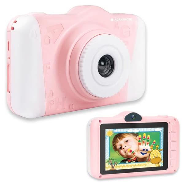 AGFA PHOTO Realikids Cam 2 - Barnkamera, Foto, Video, Selfie, LCD-skärm 3.5'', Fotofilter, Litiumbatteri - Rosa
