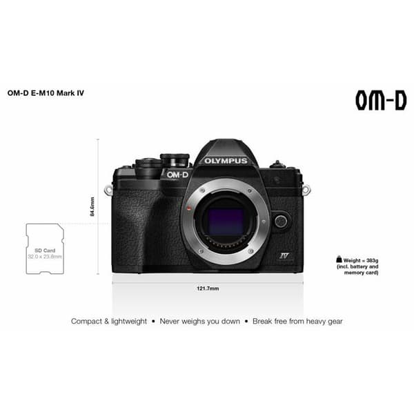 Olympia E-M10 Mark IV spegellös kamerahus Svart