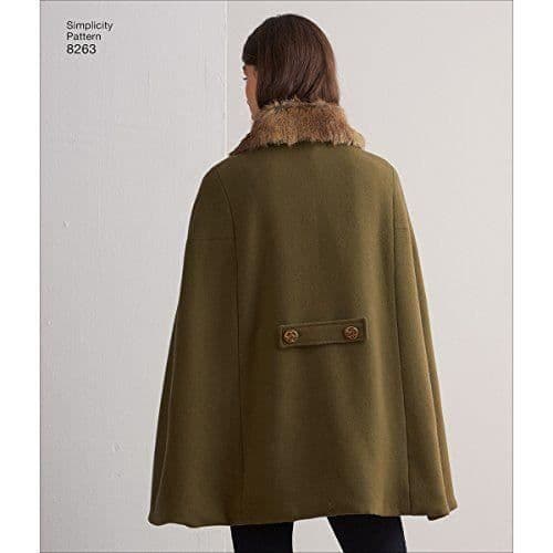 Simplicity 8263A Sömnadsmönster för damer och capeletter, vit, XSSMLXL - US8263A