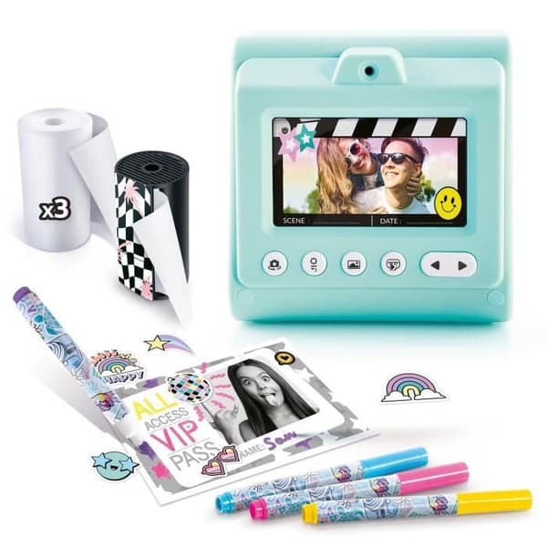 Canal Toys - Retro Instant Print Kamera - 4 ruller papir inklusive 1 klistermærke, tuscher og klistermærker - CLK 019