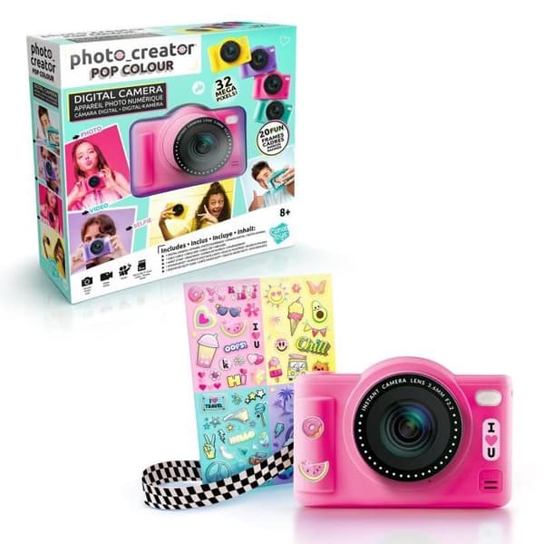 Canal Toys - Valokuvauslaite - Pop-digikamera, vaaleanpunainen - Mukana 8 Gt:n SD-kortti - CLK 042