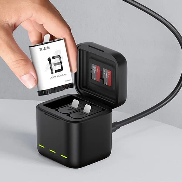 Telesin Batteriladdare till GoPro Hero 13 Black med tre kanaler