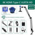 Pikkukuva 2 / 2: 4K Digitaalinen Mikroskooppi, 150x Säädettävä Suurennus, HDMI USB Liitäntä,4K HDMI Tyyppi C set