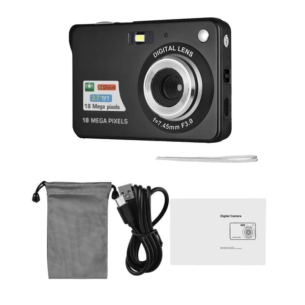 Digitalt kamera, 18MP billeder, 8X zoom,sort