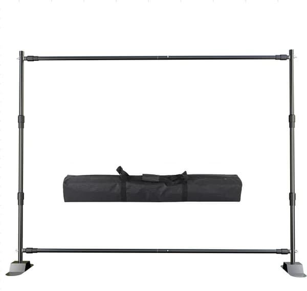 Fotograferingsbaggrundstativsæt, dobbelt-krydsbjælke design, ensfarvet baggrund, 24x3M, Ingen Baggrundsklæde