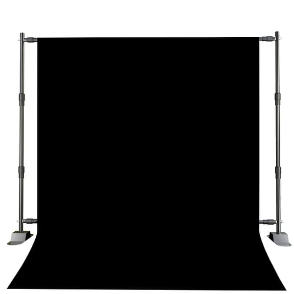 Fotograferingsbaggrundstativsæt, dobbelt-krydsbjælke design, ensfarvet baggrund, 27x34M, med sort