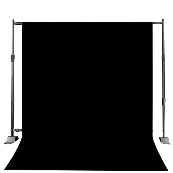 Fotograferingsbaggrundstativsæt, dobbelt-krydsbjælke design, ensfarvet baggrund, 27x34M, med sort