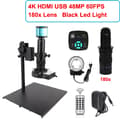 Miniatyrbillede 2 af 2: 48MP 4K HDMI USB Digitalt Mikroskop, 60FPS, 180X Linse med LED-lys,180x Længde Mellem Base