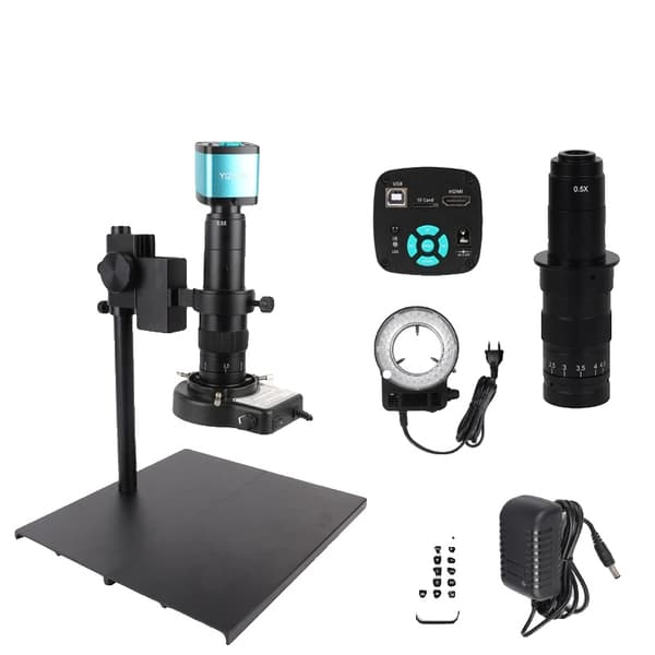 48MP 4K HDMI USB Digitalt Mikroskop, 60FPS, 180X Linse med LED-lys,180x Længde Mellem Base