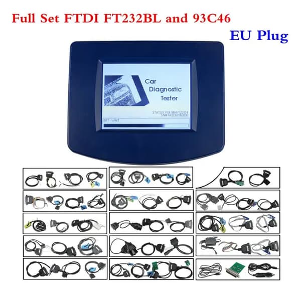 Digiprog3, Fullständig uppsättning OBD-version, Original CPU FTDI CHP, Fullständigt set FTDI EU-kontakt