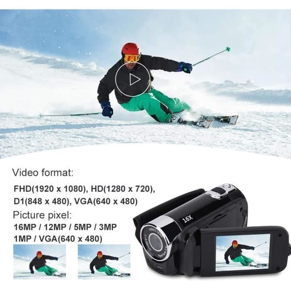 Bärbar video kamera 1080P FHD Digitalzoom 16x Diyeeni