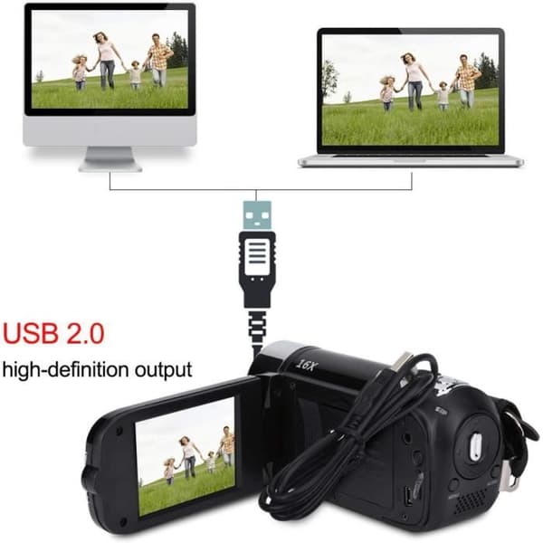 Bärbar video kamera 1080P FHD Digitalzoom 16x Diyeeni