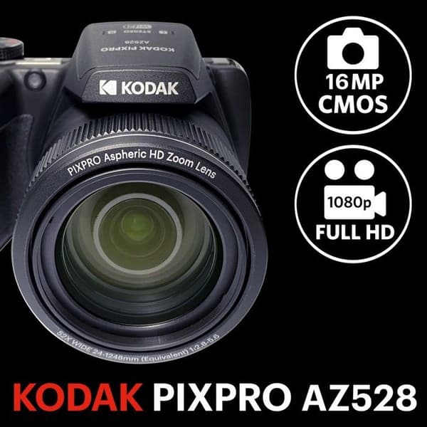 Digital Bridge Camera - KODAK - AZ528 - 16 MP - Optisk Zoom x52 - Full HD Video 1080p