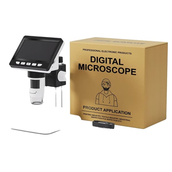 Digitalt Mikroskop, 4,3-tommer LCD, 8 Justerbare LED-lys,Hvid