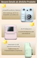 Miniatyrbillede 9 af 10: Lollanda 1080P digitalkamera til børn – direkte udskrivning, med 32 GB hukommelseskort og fotopapir, lang batterilevetid, bærbar og nem at bruge