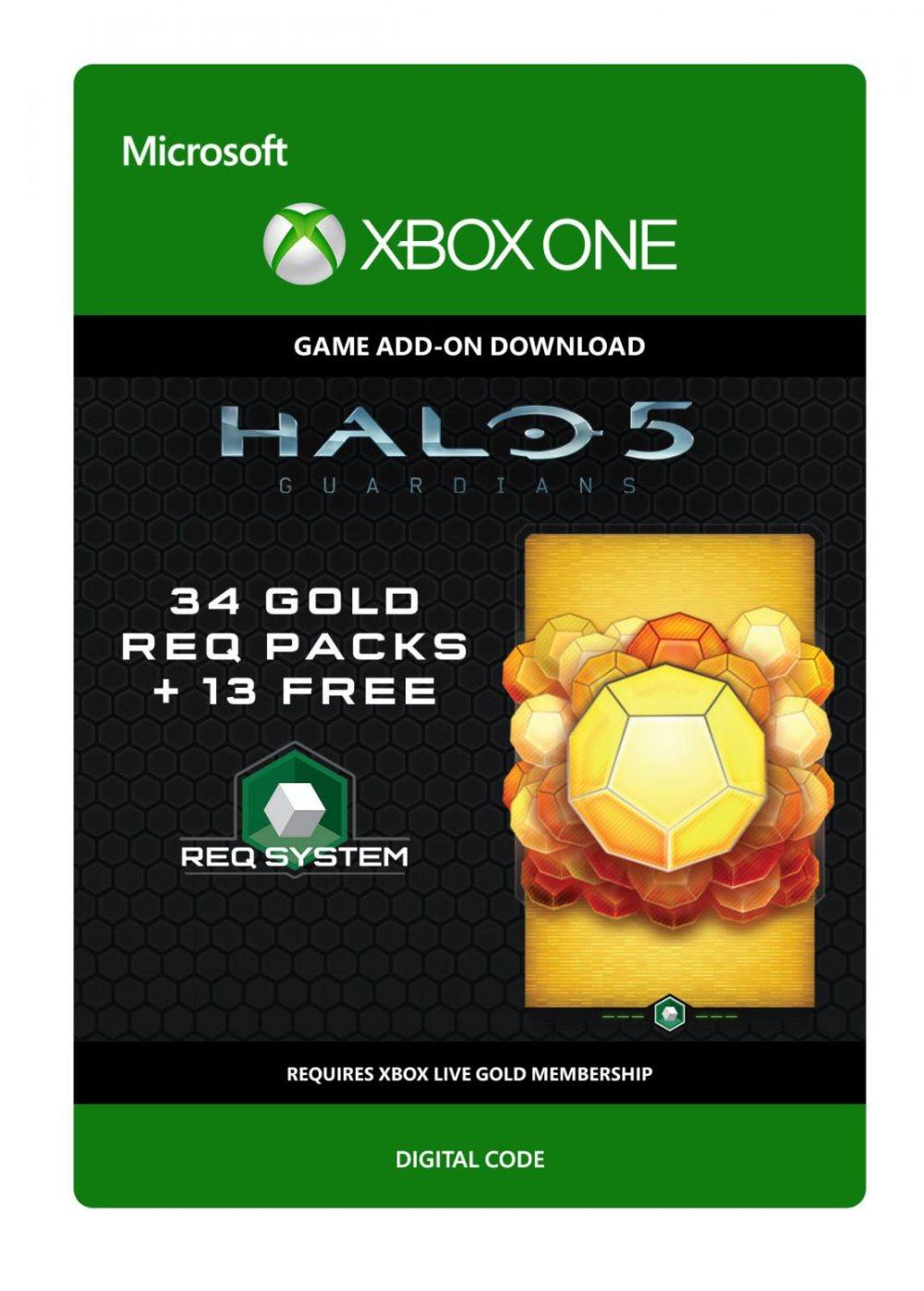 Halo 5: Guardians - 34 Gold REQ Packs + 13 Free