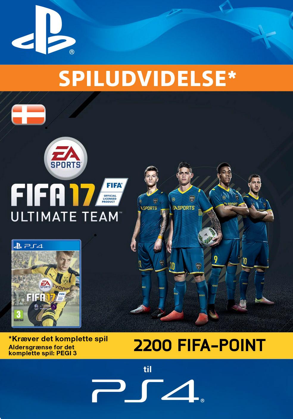 Pakke med 2200 FIFA 17 Points (DK)