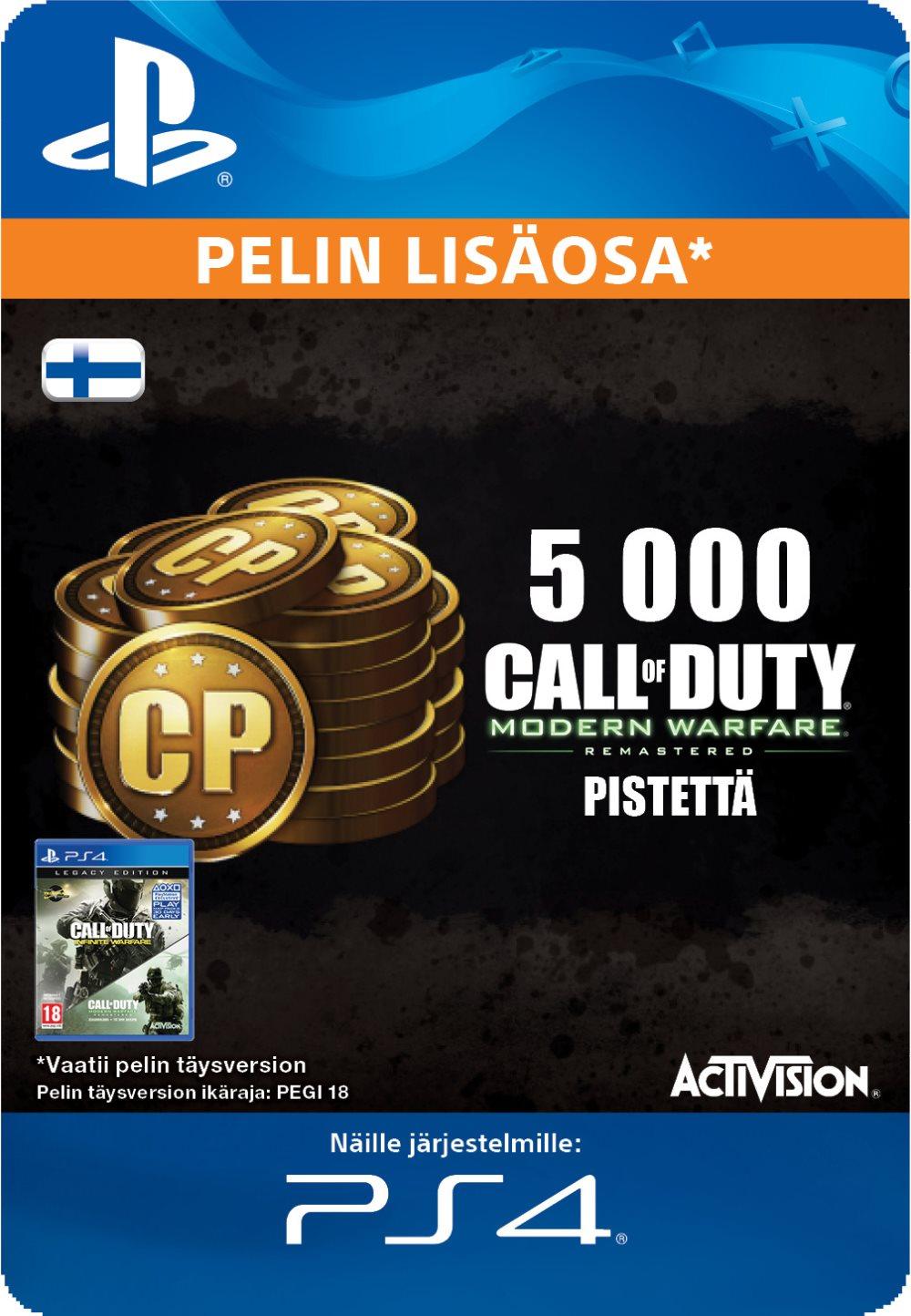 5000 Call of Duty®: Modern Warfare® Remastered -pistettä (Finland)