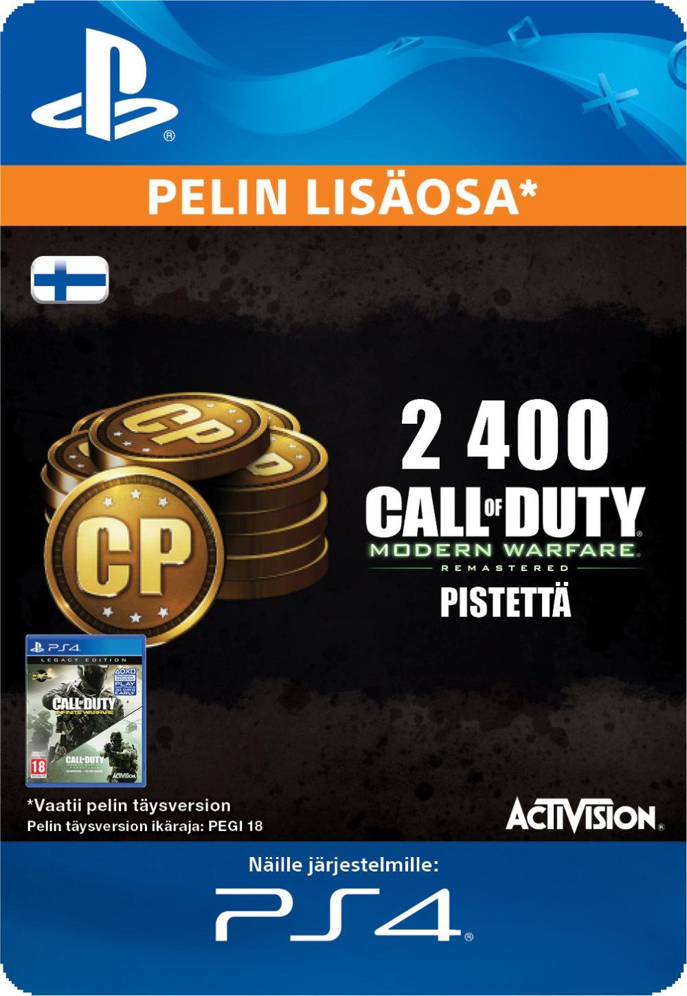 2400 Call of Duty®: Modern Warfare® Remastered -pistettä (Finland)