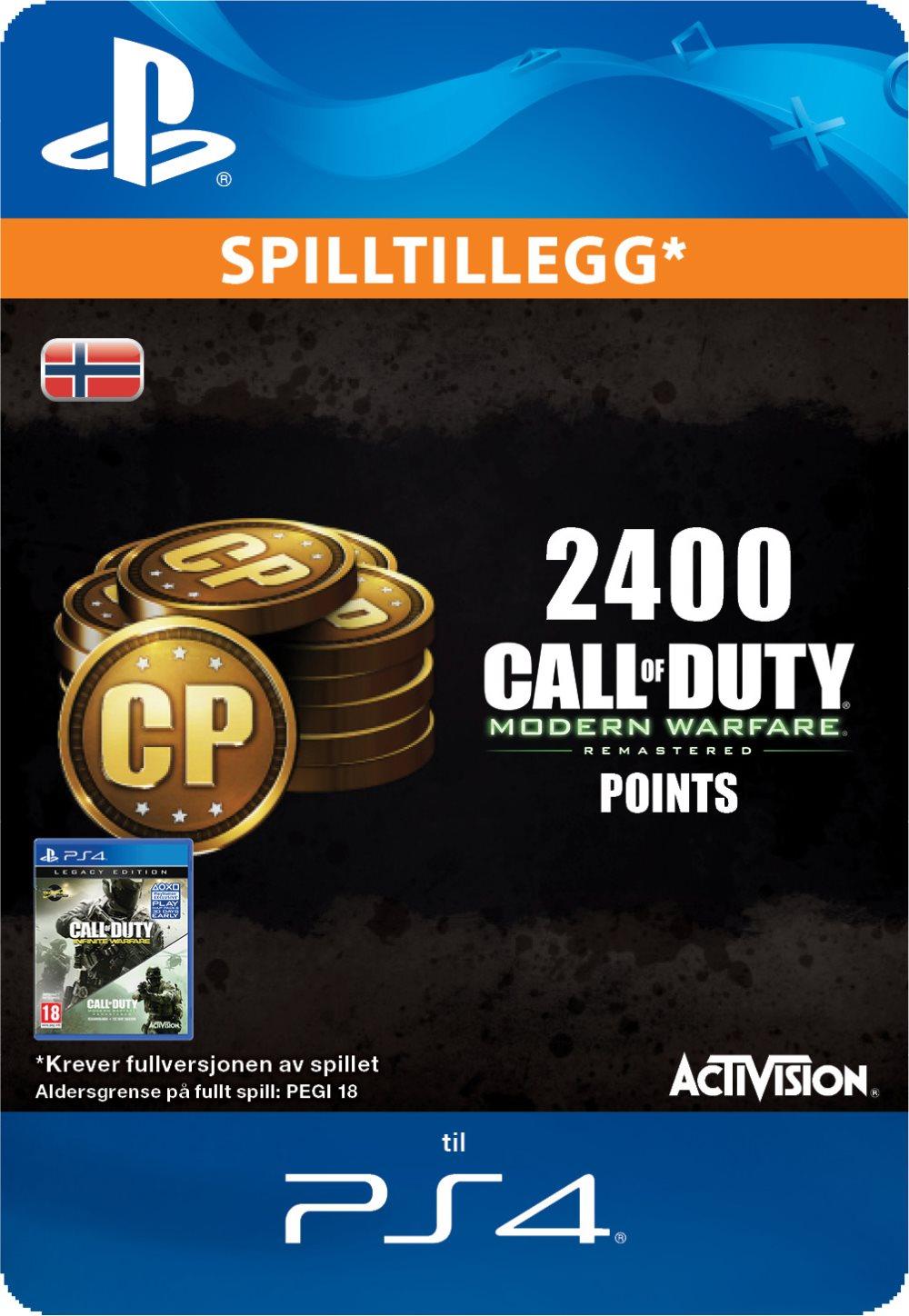 2400 Call of Duty®: Modern Warfare® Remastered Points (Norway)