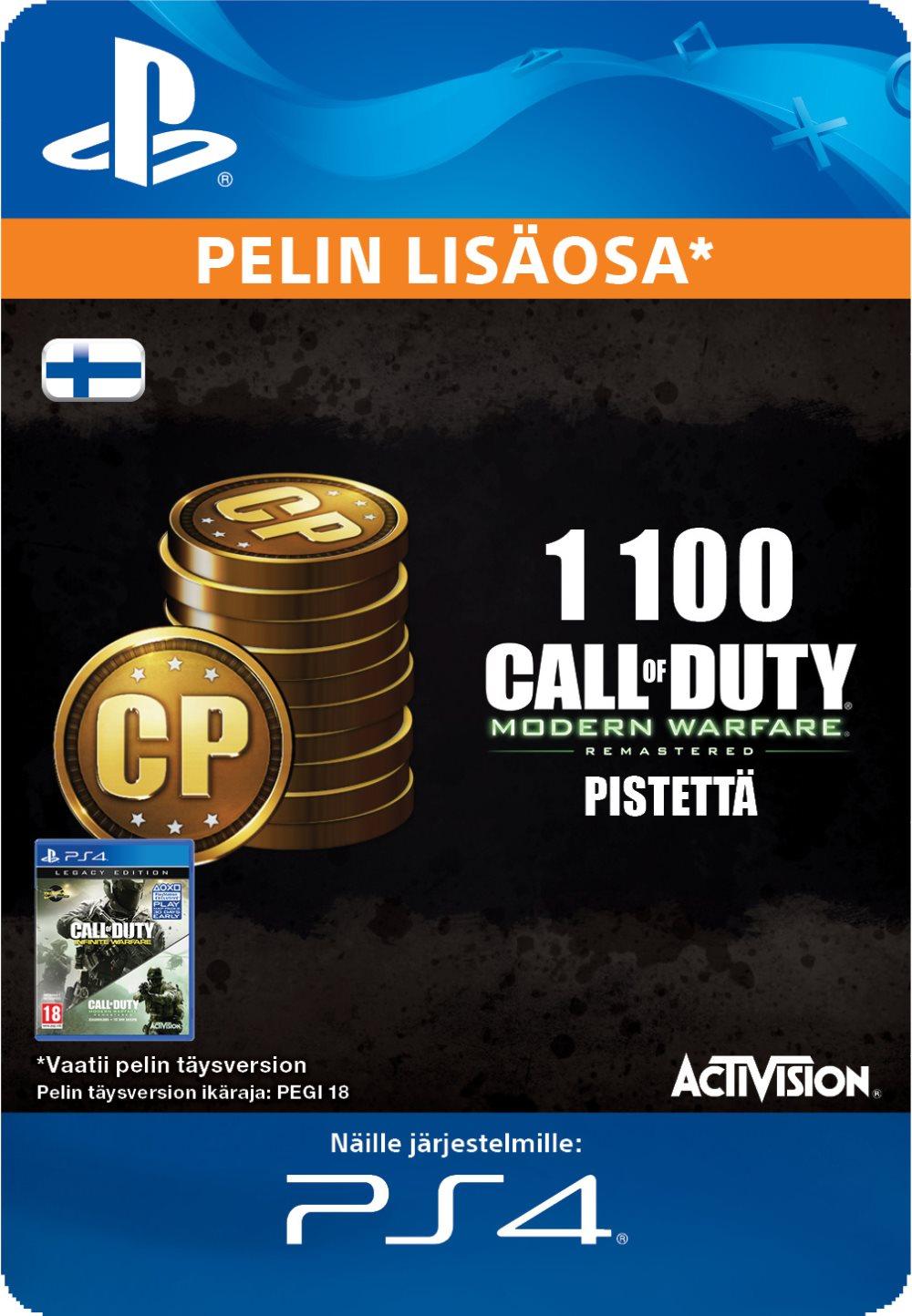 1100 Call of Duty®: Modern Warfare® Remastered -pistettä (Finland)