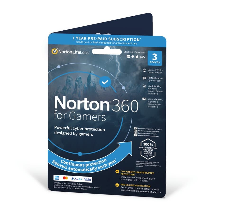 NORTON 360 FOR GAMERS ND 50GB ND 1 USER 3 DEVICE