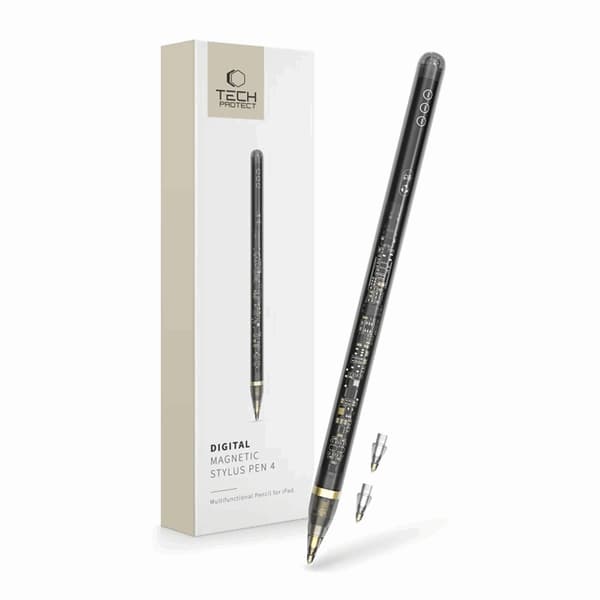 Tech-Protect Stylus Penna "4" iPad Digital Magnetisk - Clear/Svart