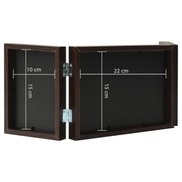vidaXL Tredelad fotoram mörkbrun 22x15 cm+2x(10x15 cm)