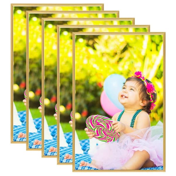 vidaXL Fotoramar 5 st för vägg eller bord guld 70x90 cm MDF