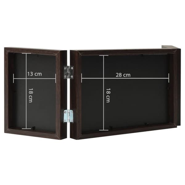 vidaXL Trefoldig fotorammekollasj mørkebrun 28x18 cm+2x(13x18 cm)